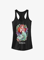 Disney The Little Mermaid Anime Style Water Color Ariel Girls Tank