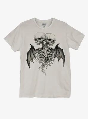 Winged Skeletons T-Shirt By Ghoulish Bunny Studios