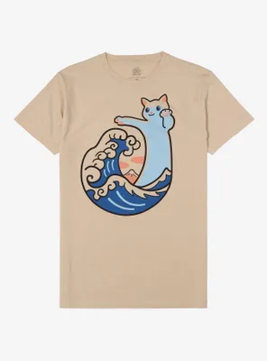 The Great Wave & Longcat T-Shirt By Memes Of Floating World