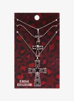 Social Collision Chunky Cross Necklace Set