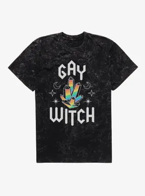 Pride Rainbow Crystals Mineral Wash T-Shirt