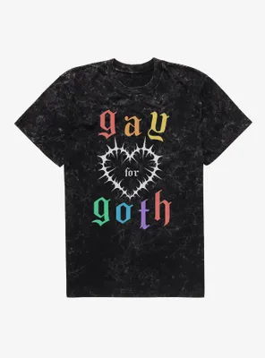 Pride Gay For Goth Mineral Wash T-Shirt