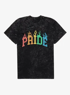 Pride Collegiate Flames Mineral Wash T-Shirt
