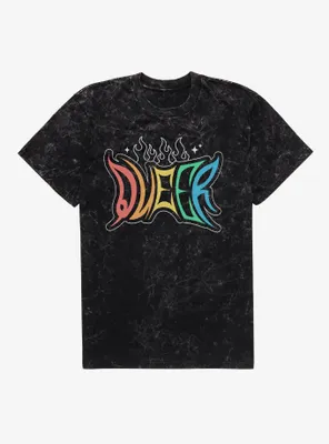 Pride Queer Flames Mineral Wash T-Shirt