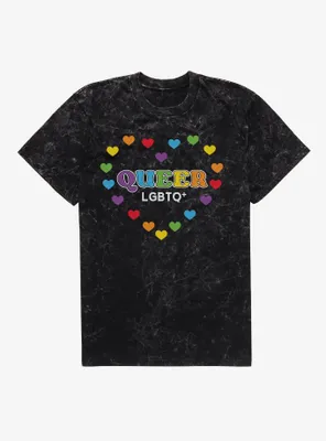 Pride Queer Hearts Mineral Wash T-Shirt