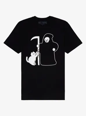 Grim Reaper Cat Scythe T-Shirt By Obinsun