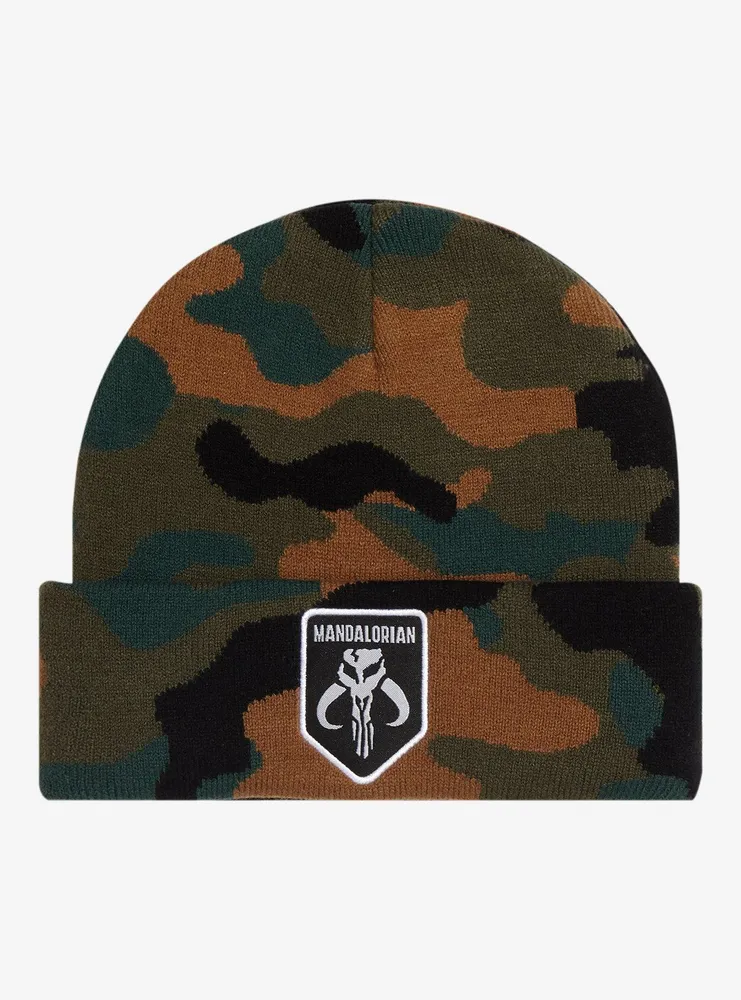 Star Wars The Mandalorian Crest Camo Print Beanie - BoxLunch Exclusive