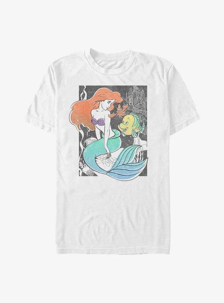 Disney The Little Mermaid Ariel and Flounder Poster T-Shirt