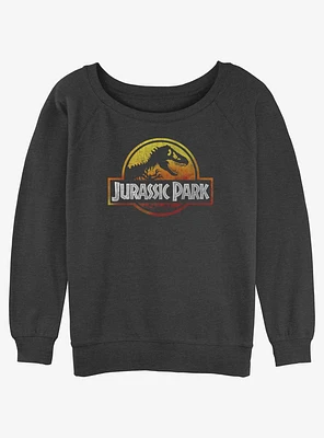 Jurassic Park Firey Logo Girls Slouchy Sweatshirt