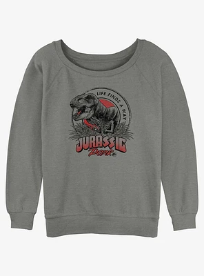 Jurassic Park T-Rex Logo Girls Slouchy Sweatshirt
