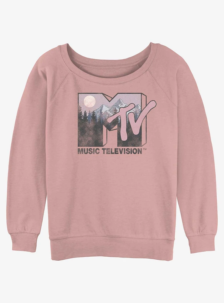 MTV Outdoor Mountain Logo Girls Slouchy Sweatshirt