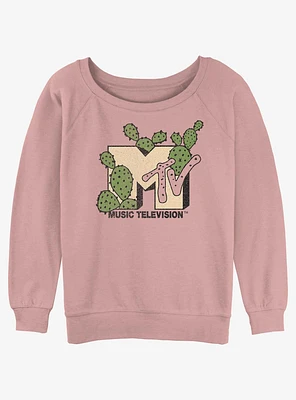 MTV Succulents Logo Girls Slouchy Sweatshirt