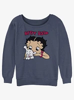 Betty Boop and Pudgy Girls Slouchy Sweatshirt