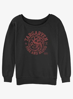 Game of Thrones Targaryen Fire and Blood Badge Girls Slouchy Sweatshirt