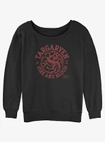 Game of Thrones Targaryen Fire and Blood Badge Girls Slouchy Sweatshirt