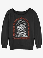 Game of Thrones The Iron Throne Full Terrors Girls Slouchy Sweatshirt