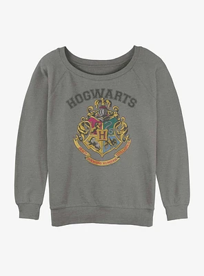 Harry Potter Hogwarts School Crest Girls Slouchy Sweatshirt