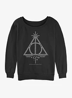 Harry Potter Deathly Hallows Logo Girls Slouchy Sweatshirt