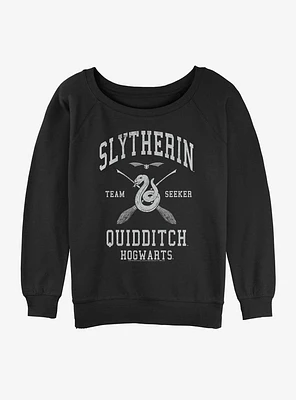 Harry Potter Slytherin Quidditch Seeker Girls Slouchy Sweatshirt