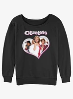 Clueless Teen Heart Girls Slouchy Sweatshirt