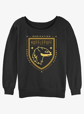 Harry Potter Hufflepuff Crest Girls Slouchy Sweatshirt