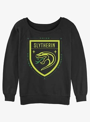 Harry Potter Slytherin Crest Girls Slouchy Sweatshirt