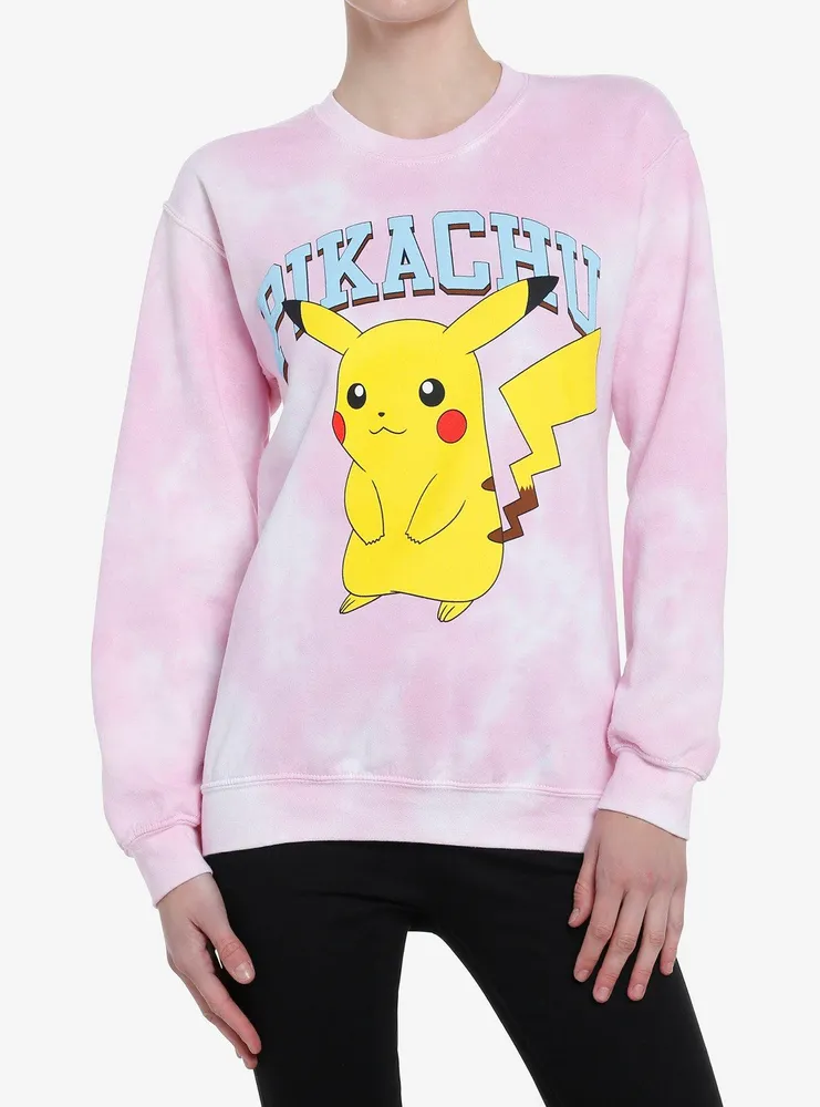 Hot Topic Pokemon Pikachu Puff Print Tie-Dye Girls Sweatshirt