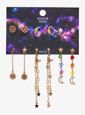 Cosmic Aura Rainbow Star Celestial Earring Set