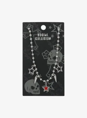 Social Collision Star Spike Ball Chain Necklace