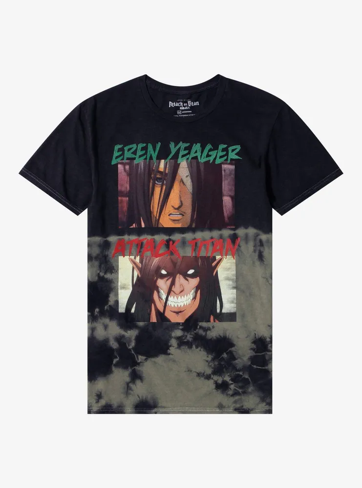 Attack On Titan Eren Human & Tie-Dye Boyfriend Fit Girls T-Shirt