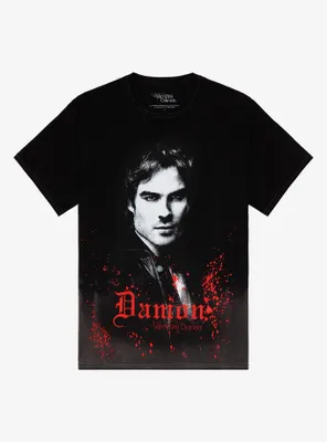 The Vampire Diaries Damon Splatter Boyfriend Fit Girls T-Shirt