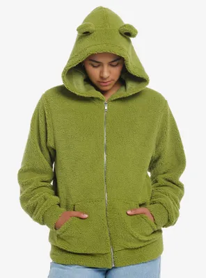 Thorn & Fable Frog Sherpa Girls Hoodie