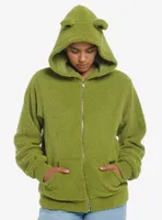 Thorn & Fable Frog Sherpa Girls Hoodie