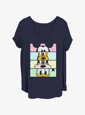 Disney Mickey Mouse Crew Faces Crop Girls T-Shirt Plus