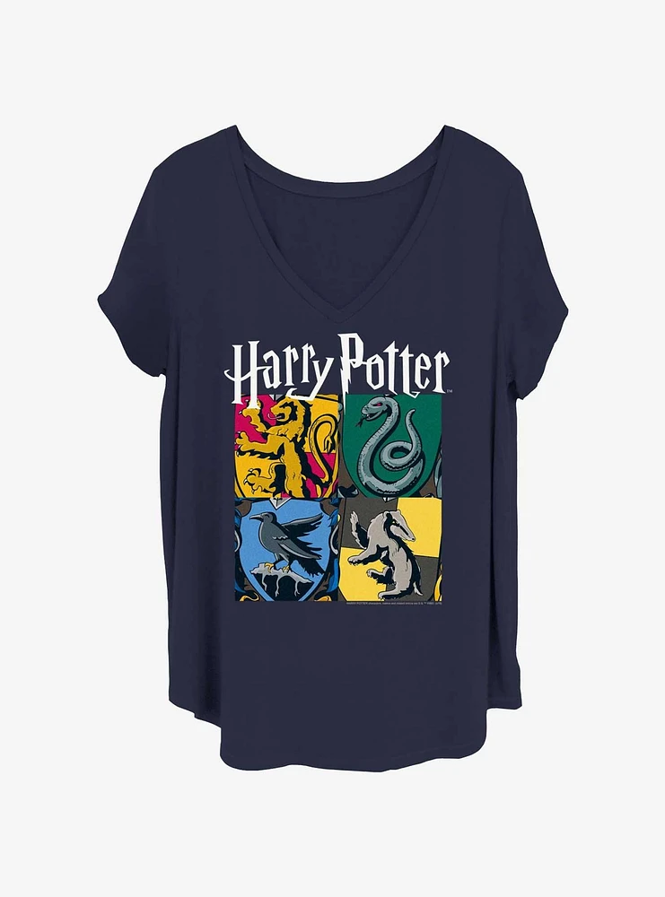 Harry Potter All Hogwarts Houses Girls T-Shirt Plus