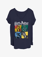 Harry Potter All Hogwarts Houses Girls T-Shirt Plus