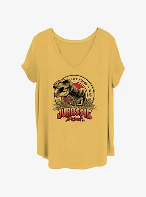 Jurassic Park T-Rex Badge Girls T-Shirt Plus