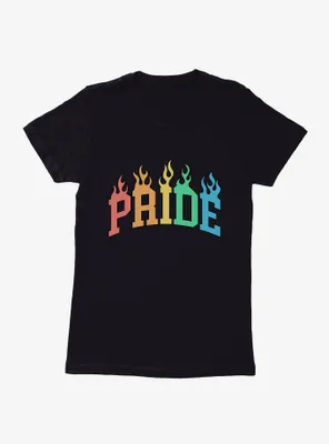 Pride Collegiate Flames Womens T-Shirt
