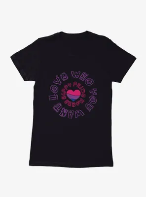 Pride Bisexual Heart Love Who You Want Womens T-Shirt