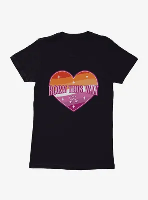 Pride Born This Way Lesbian Heart Womens T-Shirt