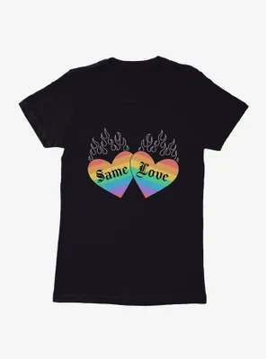 Pride Same Love Rainbow Hearts Womens T-Shirt