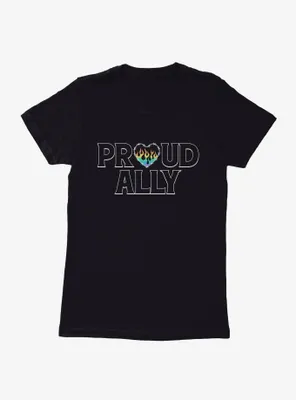 Pride Proud Ally Flames Womens T-Shirt