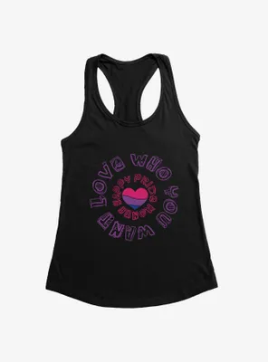 Pride Bisexual Heart Love Who You Want Womens Tank Top