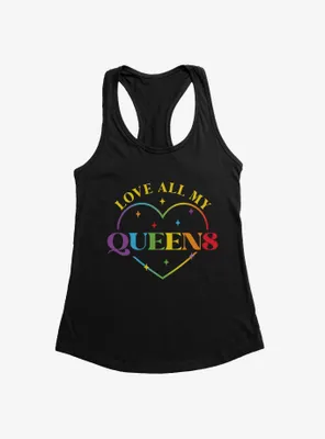 Pride Love All My Queens Heart Womens Tank Top