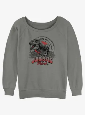 Jurassic Park T-Rex Logo Womens Slouchy Sweatshirt