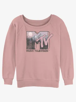 MTV Outdoor Mountain Logo Womens Slouchy Sweatshirt