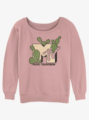 MTV Succulents Logo Womens Slouchy Sweatshirt