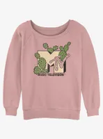 MTV Succulents Logo Womens Slouchy Sweatshirt