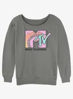 MTV Tie-Dye Logo Womens Slouchy Sweatshirt