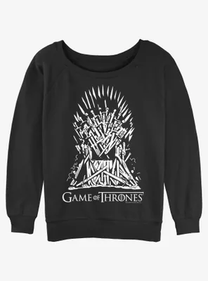 Game of Thrones The Iron Throne Logo Womens Slouchy Sweatshirt